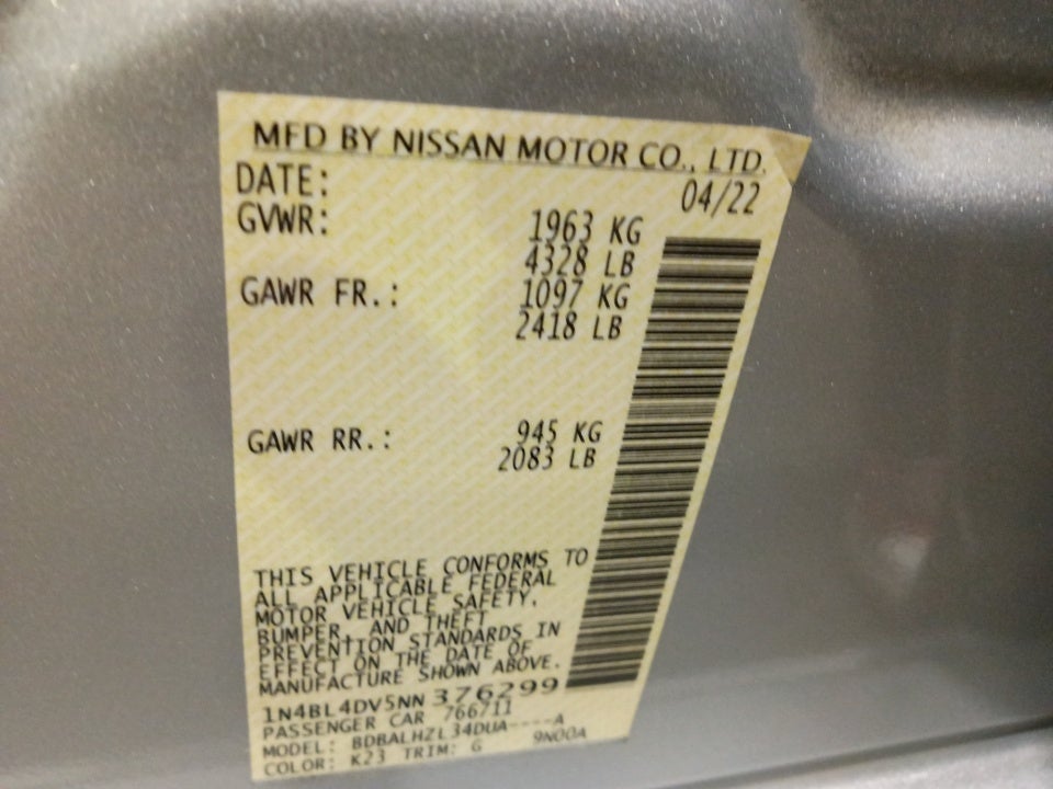 2022 Nissan Altima SV FWD