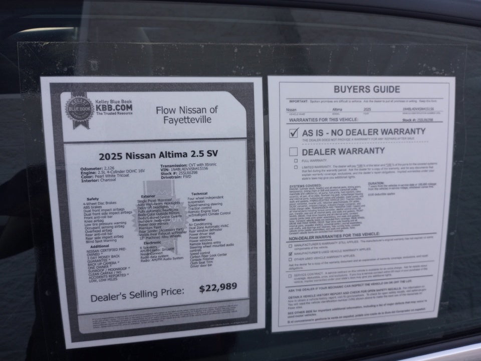 2025 Nissan Altima SV FWD