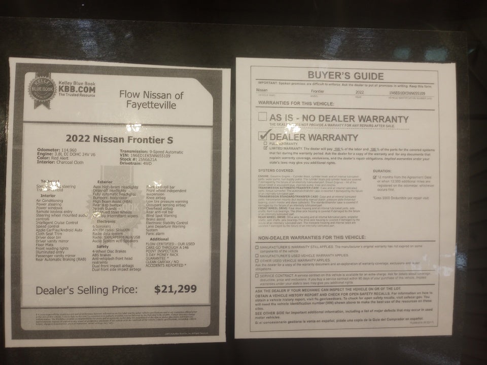 2022 Nissan Frontier Crew Cab S 4x4