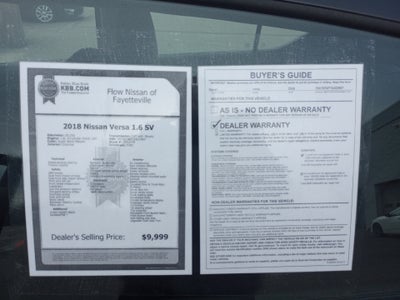 2018 Nissan Versa 1.6 SV