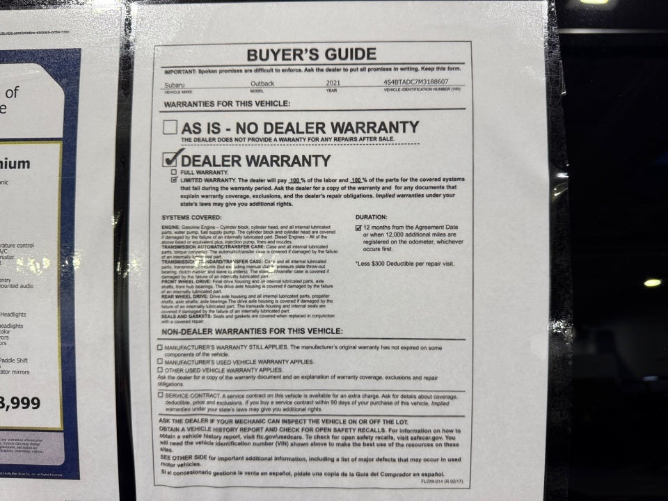 2021 Subaru Outback Premium