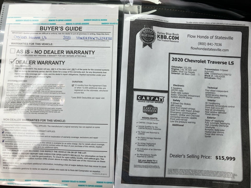 2020 Chevrolet Traverse FWD LS