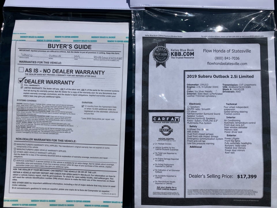 2019 Subaru Outback 2.5i Limited