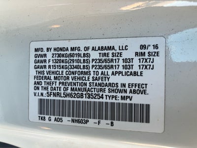 2016 Honda Odyssey EX-L