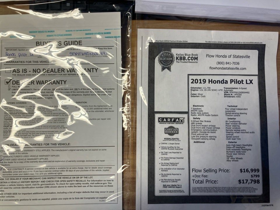 2019 Honda Pilot LX