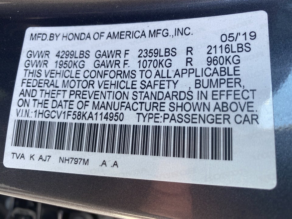 2019 Honda Accord EX-L