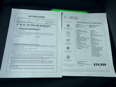 2025 Mazda Mazda CX-30 2.5 S Select Sport