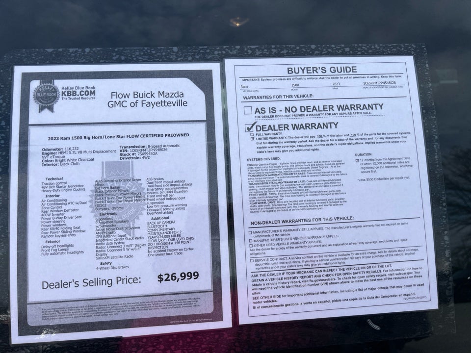 2023 RAM 1500 Big Horn Crew Cab 4x4 6'4" Box