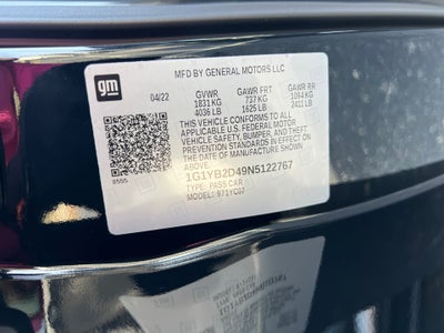 2022 Chevrolet Corvette Stingray RWD Coupe 2LT