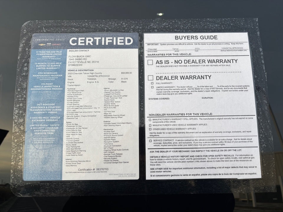 2023 Chevrolet Tahoe 4WD High Country