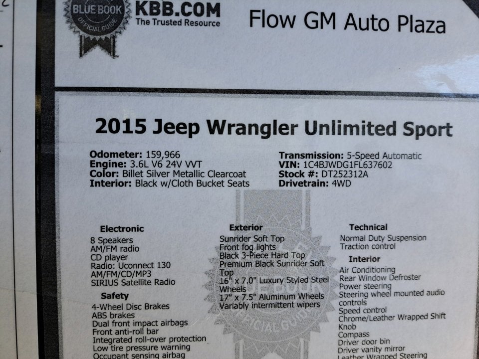 2015 Jeep Wrangler Unlimited Sport