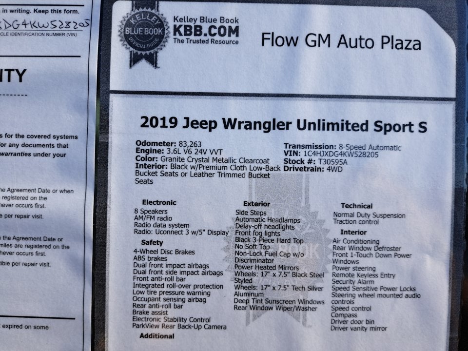 2019 Jeep Wrangler Unlimited Sport S 4x4