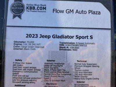 2023 Jeep Gladiator Sport S 4x4