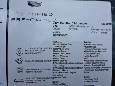2023 Cadillac CT4 Luxury
