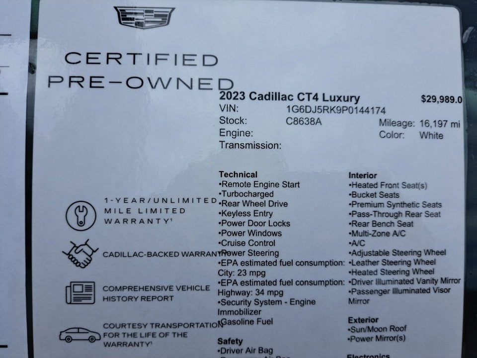 2023 Cadillac CT4 Luxury