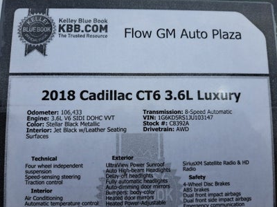 2018 Cadillac CT6 Luxury AWD