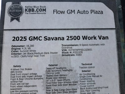 2025 GMC Savana Cargo Work Van