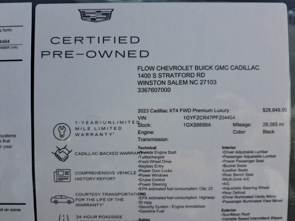 2023 Cadillac XT4 Premium Luxury