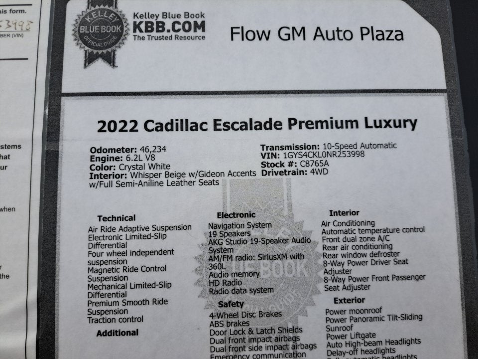 2022 Cadillac Escalade Premium Luxury