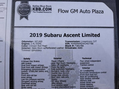 2019 Subaru Ascent Limited