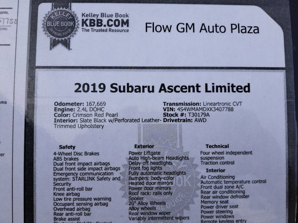 2019 Subaru Ascent Limited