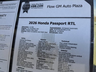2026 Honda Passport RTL
