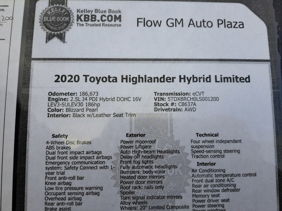 2020 Toyota Highlander Hybrid Limited