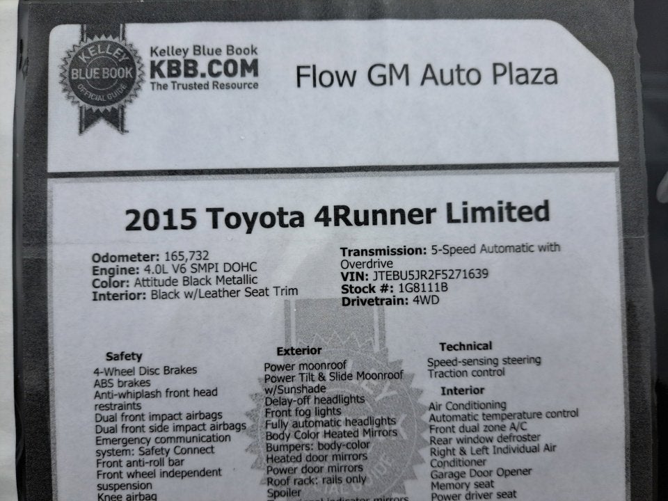 2015 Toyota 4Runner Limited