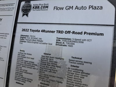 2022 Toyota 4Runner TRD Off Road Premium