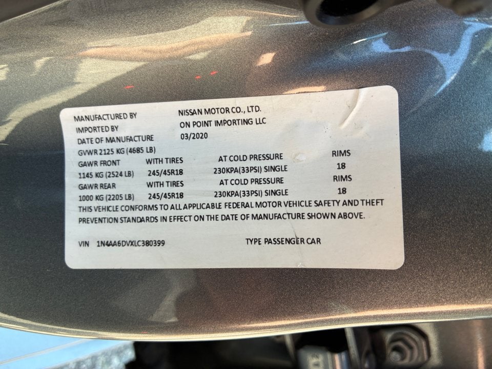 2020 Nissan Maxima SL Xtronic CVT