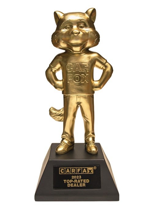 A gold Carfax “Car Fox” trophy